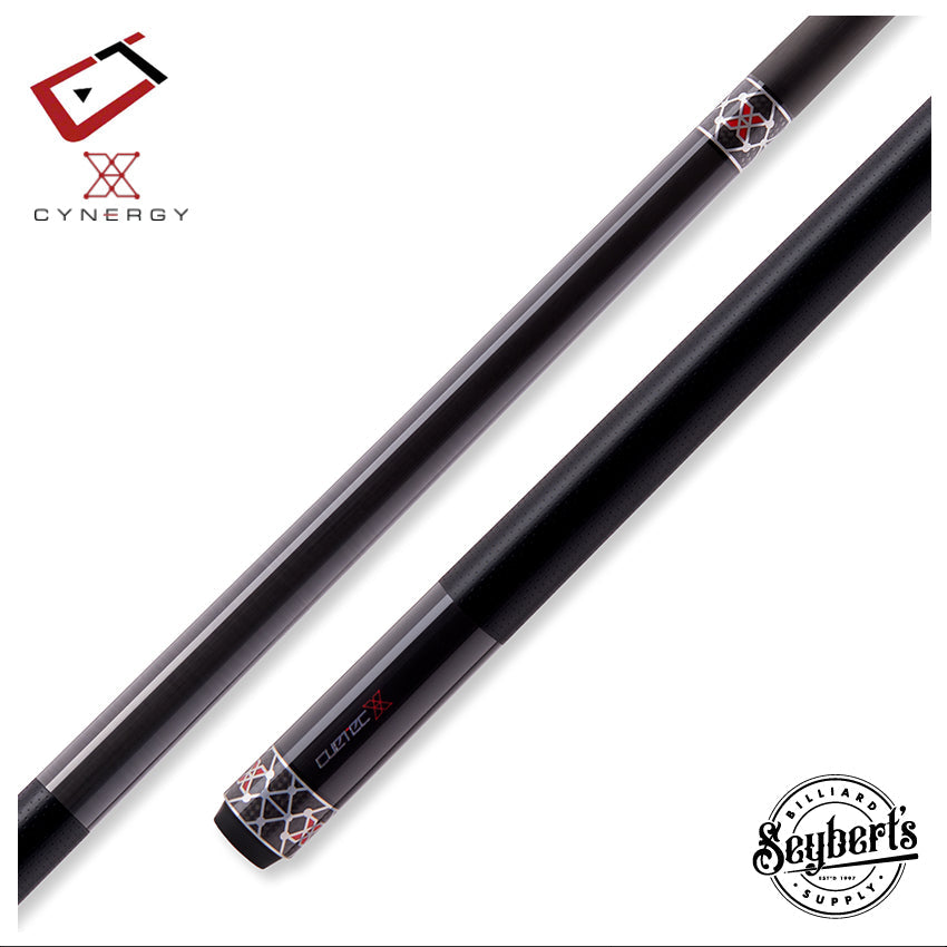 Cuetec Cynergy X Raw Black with Black Poly Wrap Pool Cue - 95-120UPW