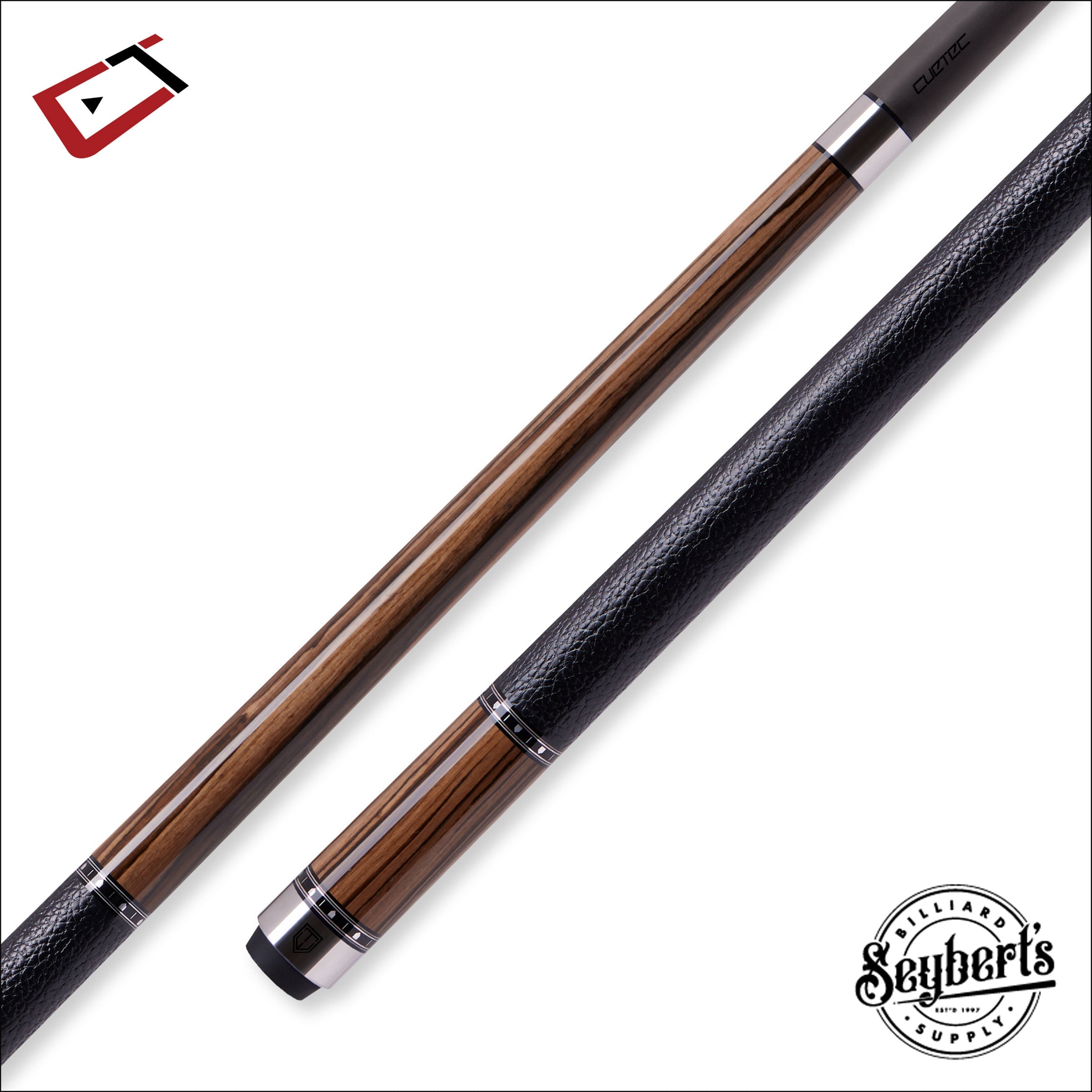 Cuetec Cynergy Truewood Ebony II Leather Wrap Pool Cue  - 95-104LTW