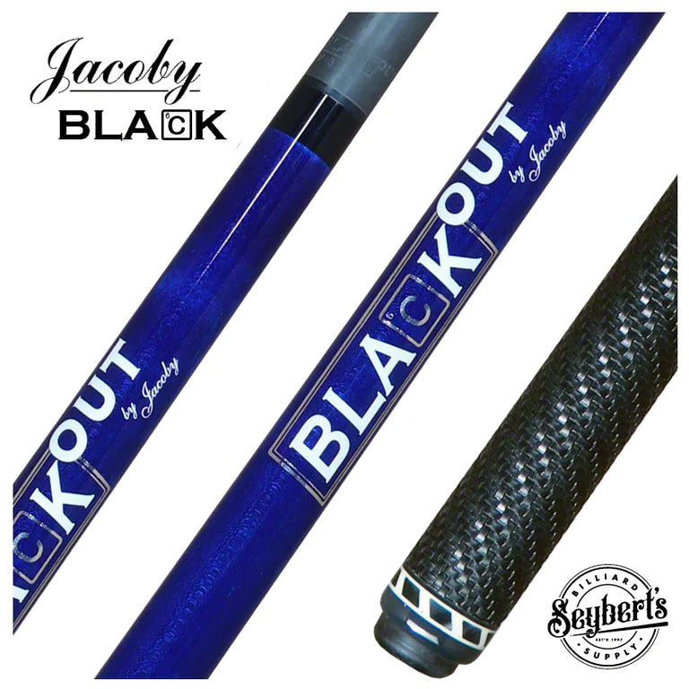 Jacoby BlaCkOut Blue with Sport Wrap Carbon Fiber Break/Jump Cue - JACBKOUTSGBL