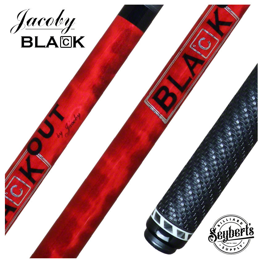Jacoby BlaCkOut Red with Sport Wrap Carbon Fiber Break/Jump Cue - JACBKOUTSGRD