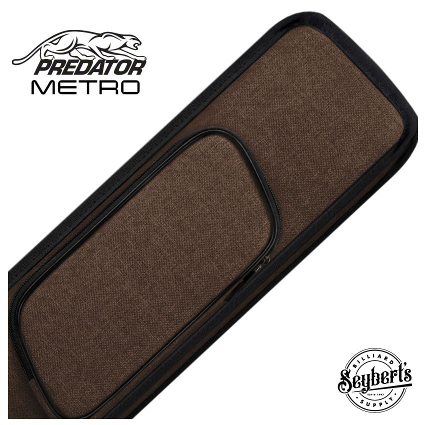 Predator Metro Nylon Brown Top Zip 2x4 Hard Pool Cue Case - NYL2B4SBRNH