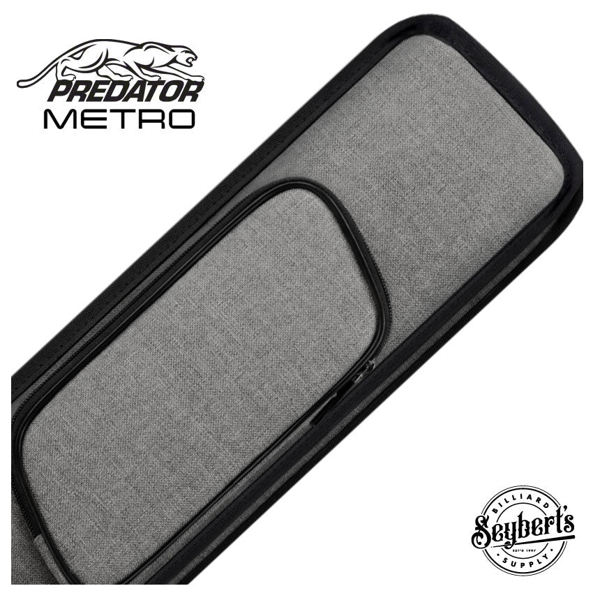 Predator Metro Nylon Grey Top Zip 2x4 Hard Pool Cue Case - NYL2B4SLGRYH