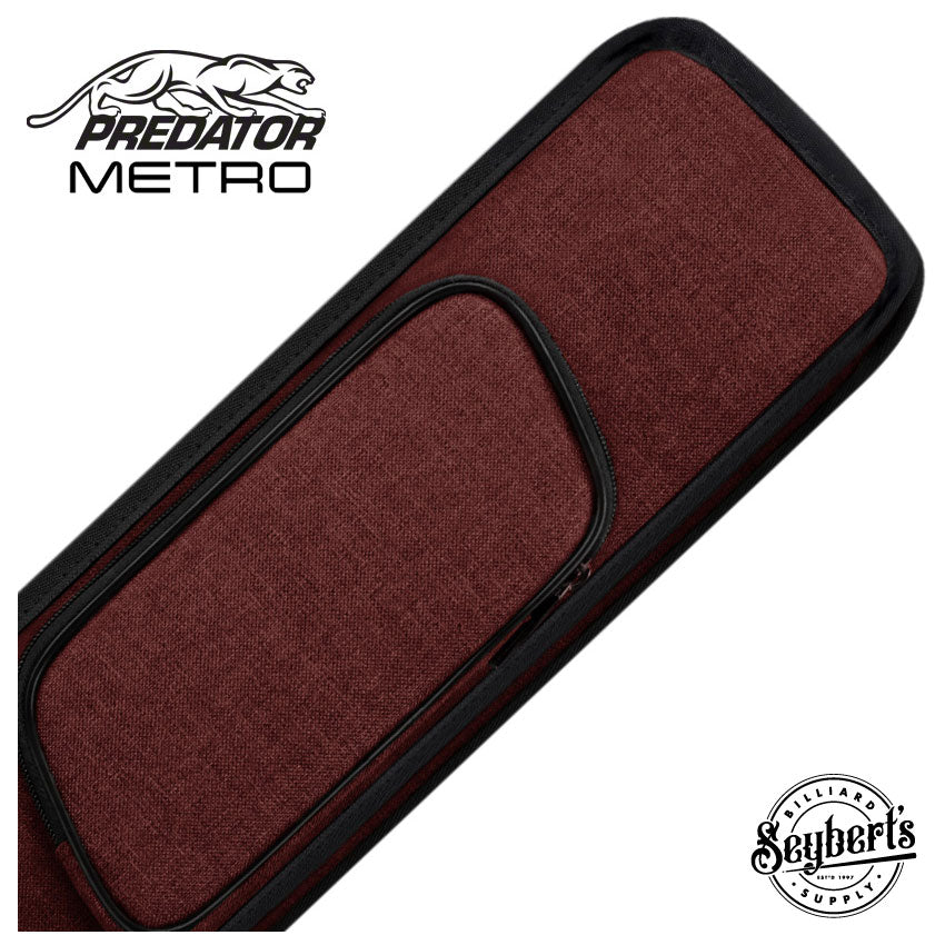Predator Metro Nylon Red Top Zip 2x4 Hard Pool Cue Case - NYL2B4SREDH