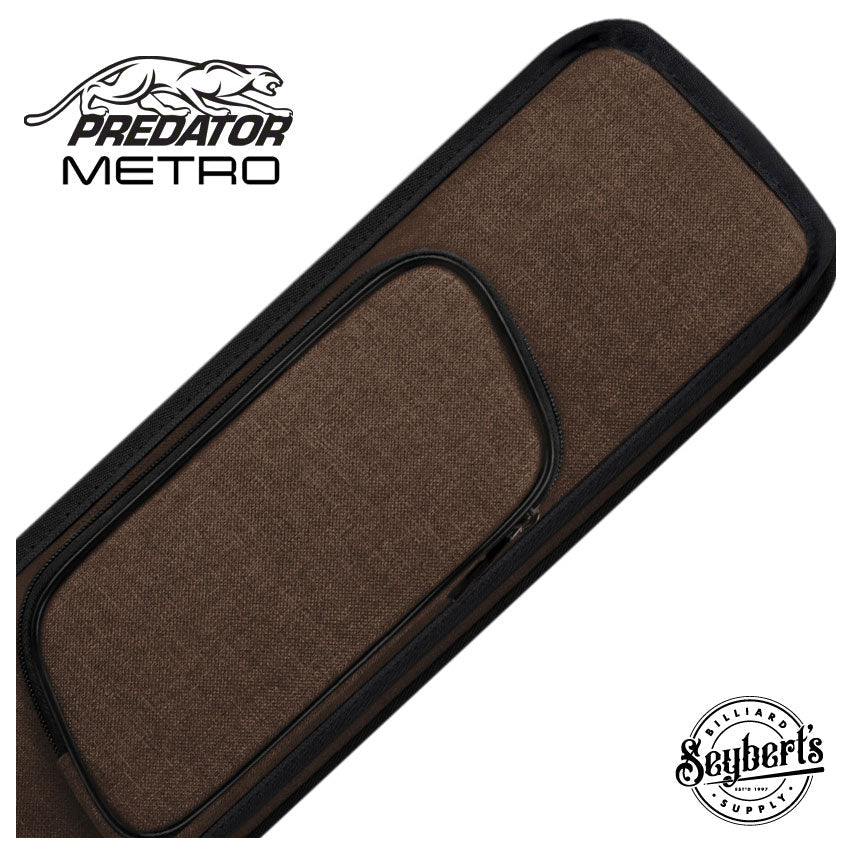 Predator Metro Nylon Brown Top Zip 3x5 Hard Pool Cue Case - NYL3B5SBRNH