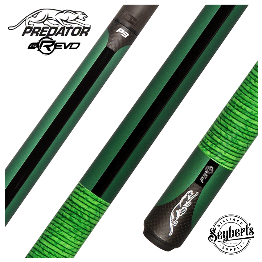 P3 Predator Matte Metallic Green With Green Solid Stacked Wrap - Uni-Loc - P3GRNUC-SLWNATGR
