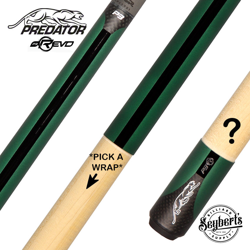 Predator P3 Nova Uni-Loc Pool Cue - Pick A Wrap - P3GRNUC