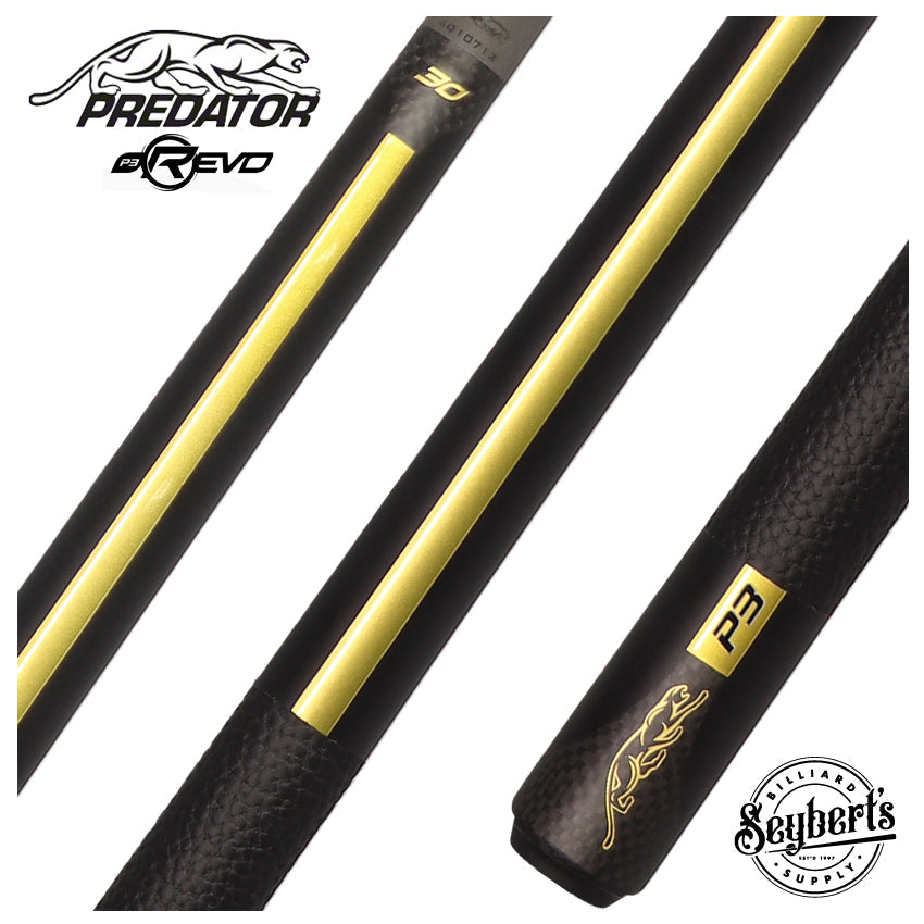 Predator 30th Anniversary Limited Edition P3 Racer Gold With Luxe Leather Wrap Uni-Loc Pool Cue - P3RACGOLDLL