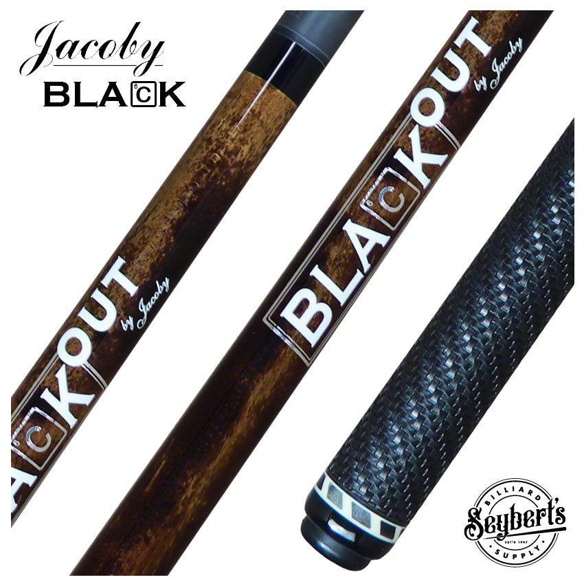 Jacoby BlaCkOut Brown with Wrap Carbon Fiber Break/Jump Cue - JACBKOUTSGBR