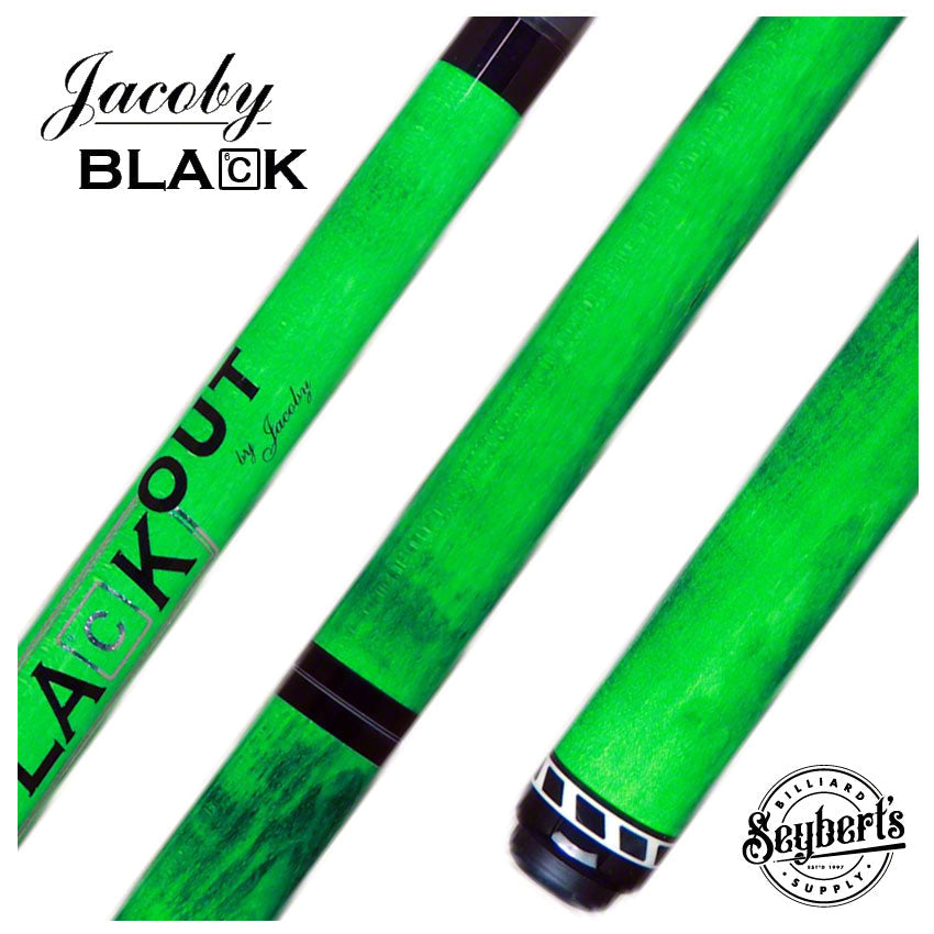Jacoby BlaCkOut Green No Wrap Break/Jump Cue - JACBKOUTGR